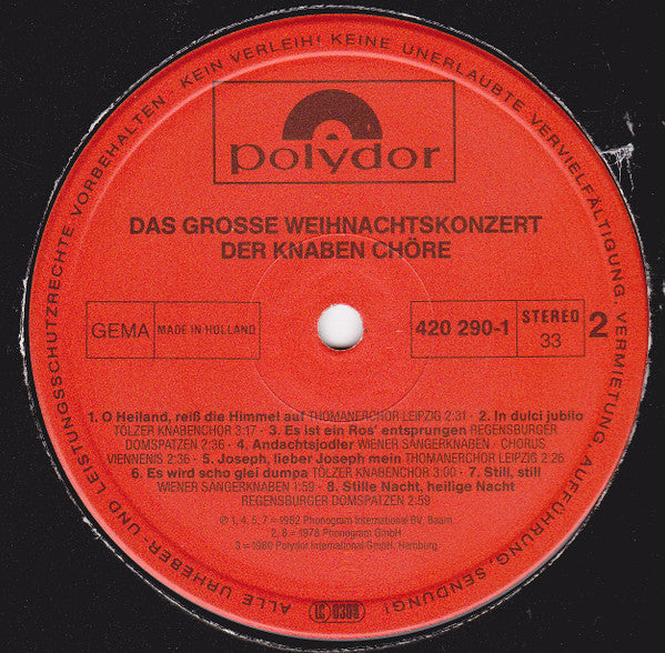 (occasion) Various – Das Große Weihnachtskonzert Der Knabenchöre [Vinyle 33 Tours]
