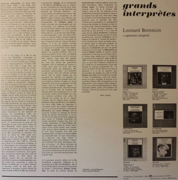 (occasion) Haydn – Leonard Bernstein, New York Philharmonic – Symphonies N°93 & N°94 [Vinyle 33 Tours]