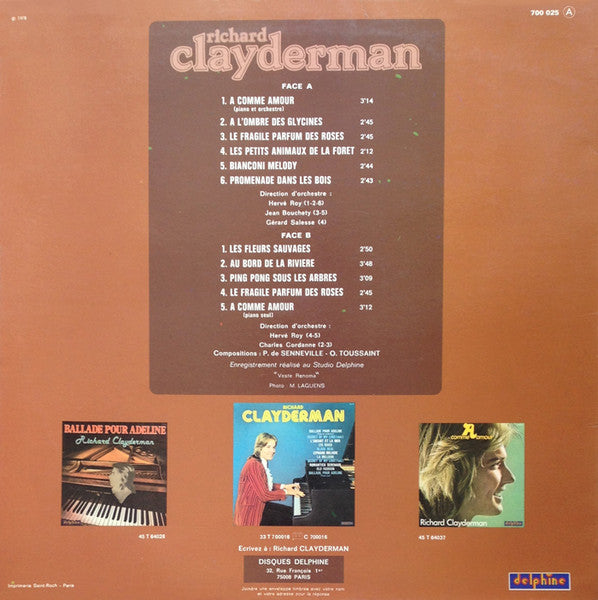 (occasion) Richard Clayderman – A Comme Amour - Les Fleurs Sauvages [Vinyle 33 Tours]