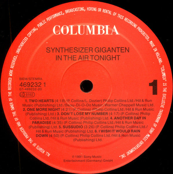 (occasion) Synthesizer Giganten – In The Air Tonight - Synthesizer Giganten Interpretieren Hits Von Phil Collins [Vinyle 33 Tours]