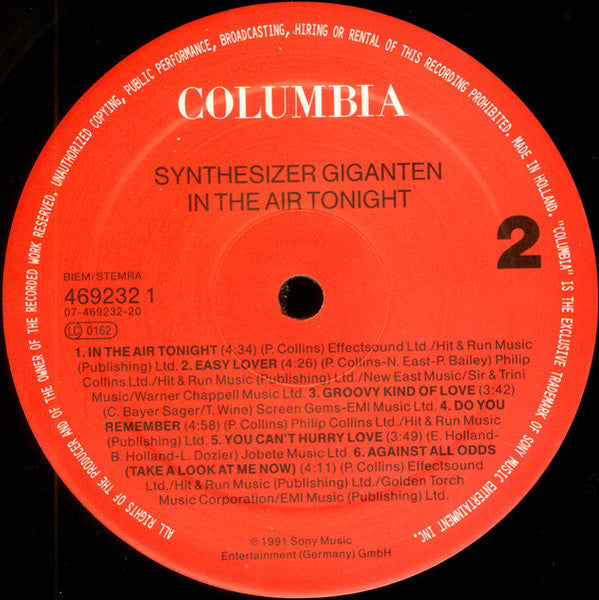 (occasion) Synthesizer Giganten – In The Air Tonight - Synthesizer Giganten Interpretieren Hits Von Phil Collins [Vinyle 33 Tours]