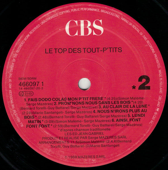 (occasion) Le Top Des Tout-P'tits [Vinyle 33 Tours]
