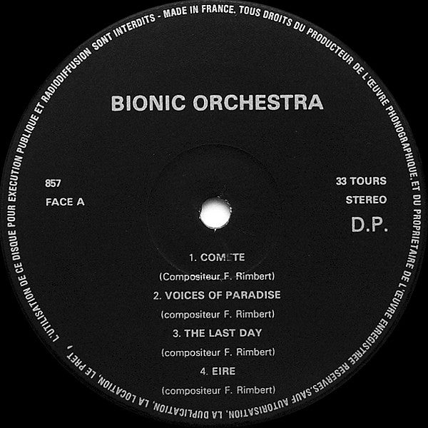(Occasion) Francis Rimbert – Bionic Orchestra [Vinyle 33 Tours]