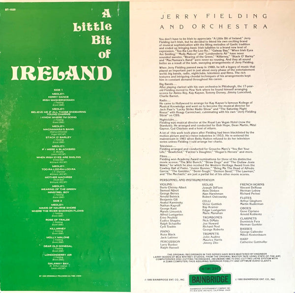 (Occasion ) Jerry Fielding – A LIttle Bit Of Ireland [Vinyle 33 Tours]