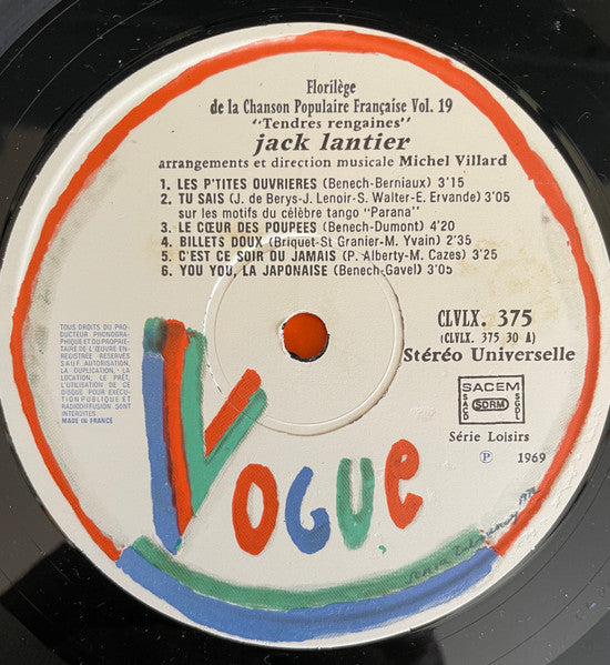 Jack Lantier – Tendres Rengaines [Vinyle 33Tours] - flash vidéo