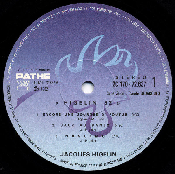 (Occasion )Jacques Higelin – Higelin 82 [Vinyle 33 Tours]