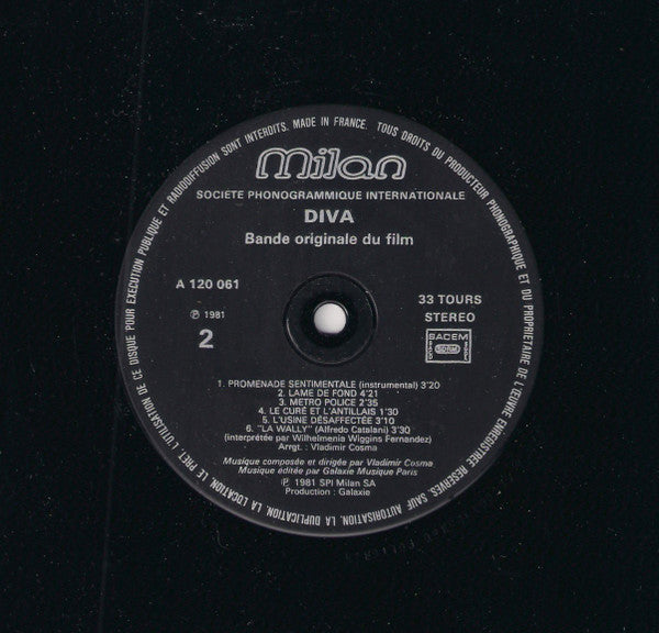 Vladimir Cosma – Diva (Bande Originale Du Film) [Vinyle 33Tours]