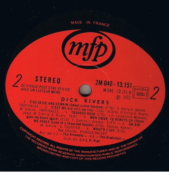 (Occasion) Dick Rivers – 100% Rock [Vinyle 33 Tours]