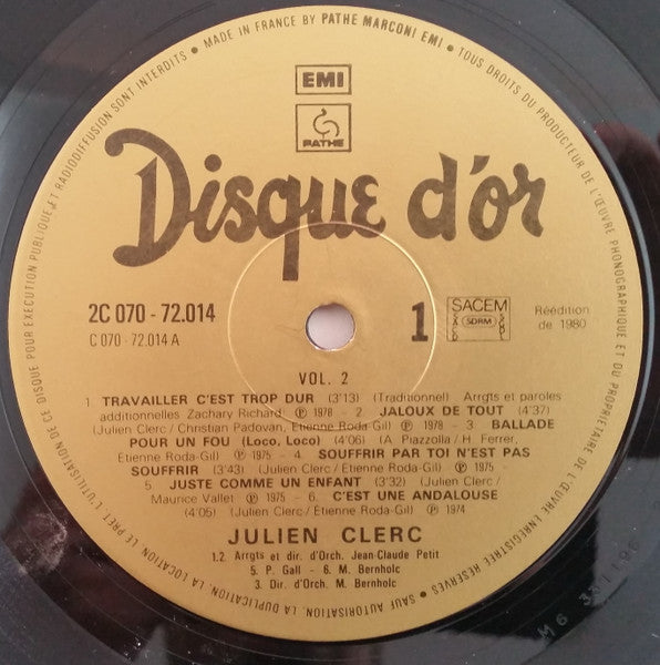 (occasion) Julien Clerc – Disque D'Or Vol. 2 [Vinyle 33 Tours]