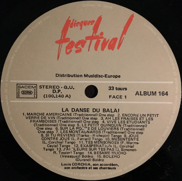 Louis Corchia, Son Accordéon, Son Orchestre Et Ses Chanteurs – La Danse Du Balai [Vinyle 33Tours] - flash vidéo