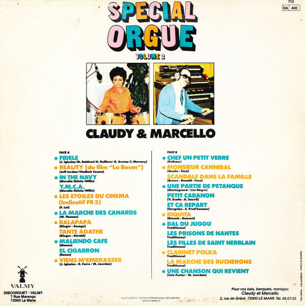 (occasion) Claudy & Marcello – Special Orgue Volume 2 [Vinyle 33 Tours]