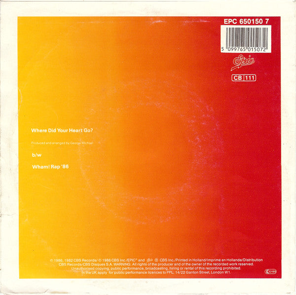 (Occasion) Wham! – Where Did Your Heart Go? [Vinyle 45Tours]
