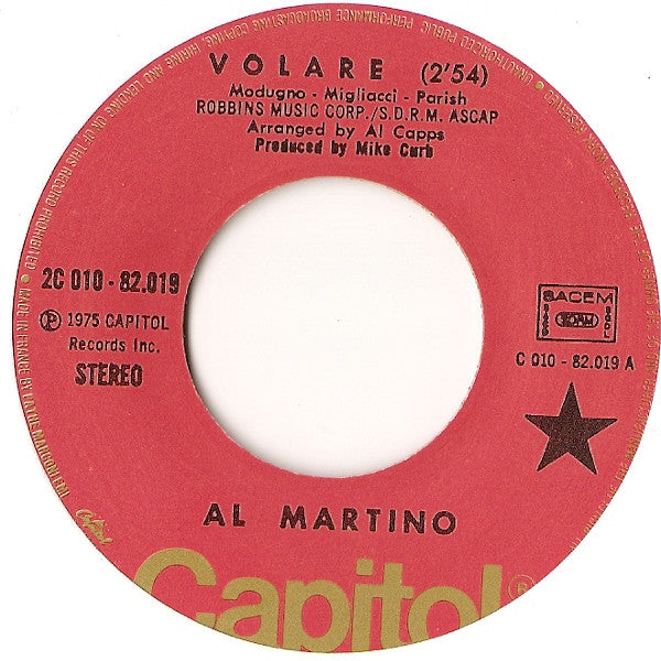(Occasion) Al Martino – Volare [Vinyle 45Tours]