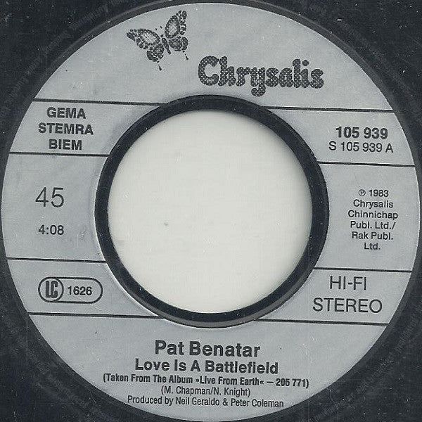 (Occasion) Benatar – Love Is A Battlefield [Vinyle 45 Tours]