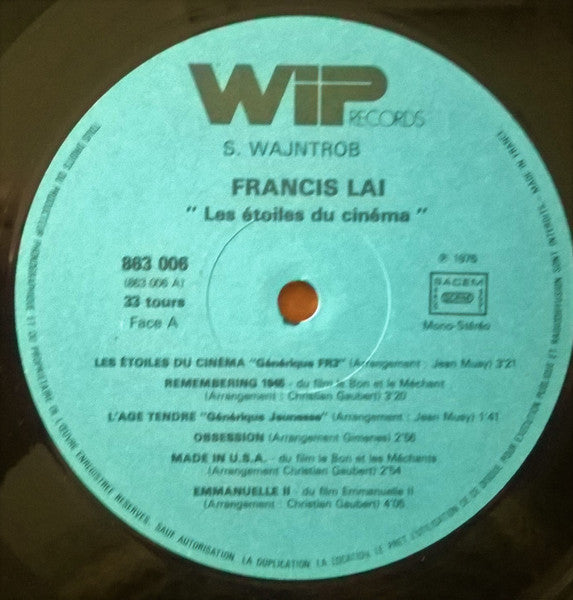 (Occasion) Francis Lai – Les Etoiles Du Cinema / L'heure Bleue [Vinyle 33 Tours]