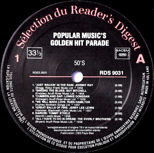 (Occasion) Various – Popular Music's Golden Hit Parade [Vinyle 33Tours]