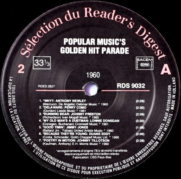 (Occasion) Various – Popular Music's Golden Hit Parade [Vinyle 33Tours]