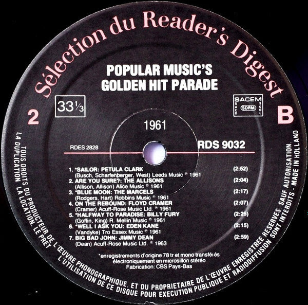 (Occasion) Various – Popular Music's Golden Hit Parade [Vinyle 33Tours]