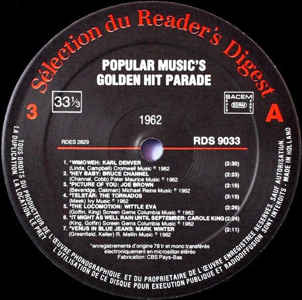 (Occasion) Various – Popular Music's Golden Hit Parade [Vinyle 33Tours]