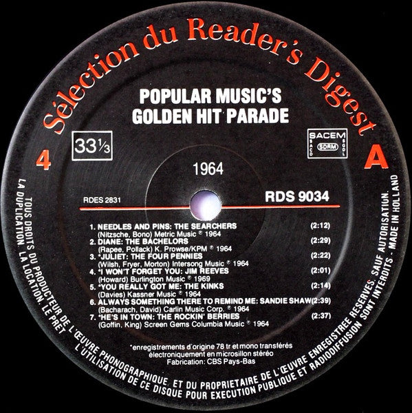 (Occasion) Various – Popular Music's Golden Hit Parade [Vinyle 33Tours]