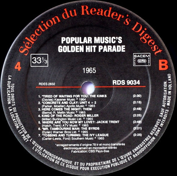 (Occasion) Various – Popular Music's Golden Hit Parade [Vinyle 33Tours]