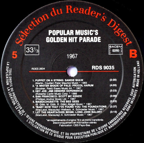 (Occasion) Various – Popular Music's Golden Hit Parade [Vinyle 33Tours]