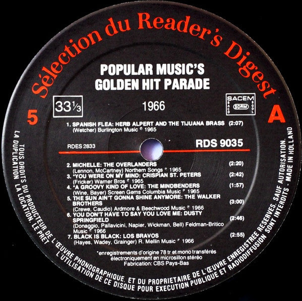 (Occasion) Various – Popular Music's Golden Hit Parade [Vinyle 33Tours]