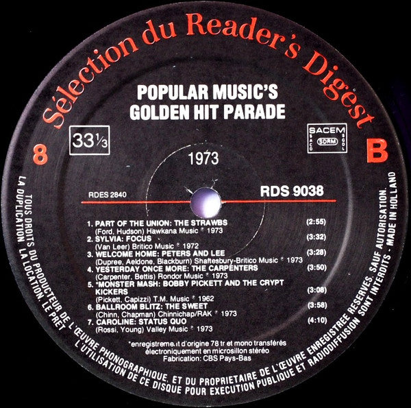 (Occasion) Various – Popular Music's Golden Hit Parade [Vinyle 33Tours]