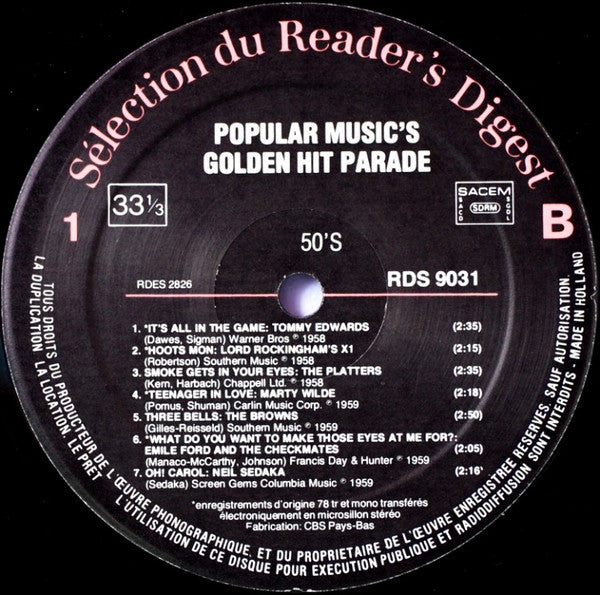 (Occasion) Various – Popular Music's Golden Hit Parade [Vinyle 33Tours]