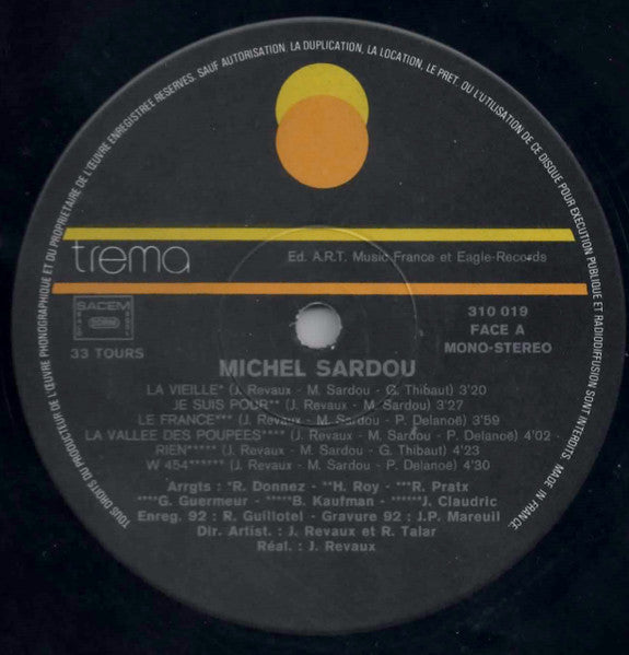 (Occasion) Michel Sardou – Michel Sardou [Vinyle 33 Tours]