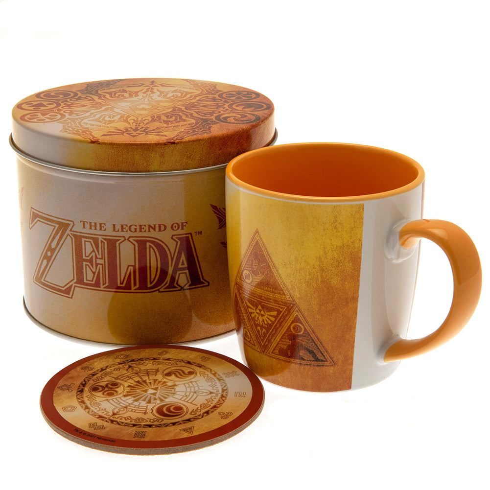 Nintendo - The Legend Of Zelda - Coffret cadeau (Golden Triforce) : Mug et dessous de verre