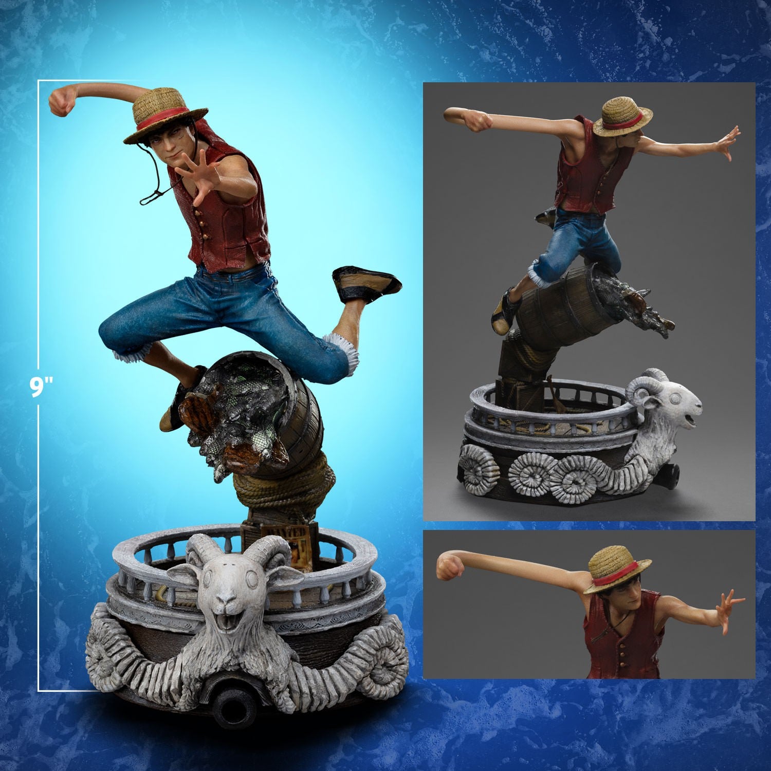 Iron Studios - Art Scale 1/10 - One Piece (Netflix Live Action) - Monkey D. Luffy Statue 23cm - flash vidéo