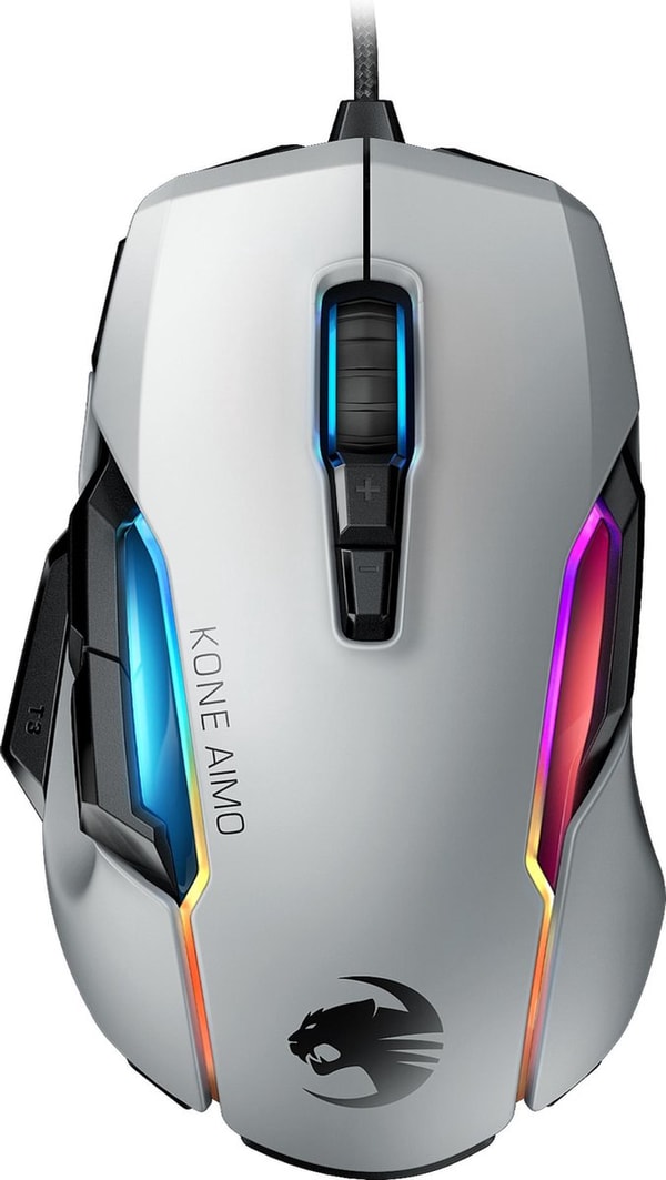 Roccat - Souris de jeu optique ergonomique ultra-confortable Kone AIMO Remastered Blanche - flash vidéo