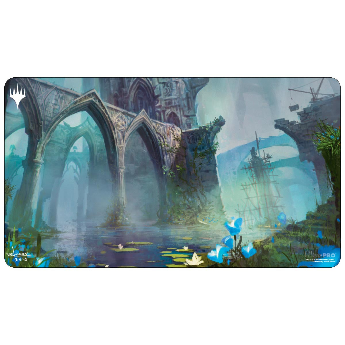 Ultra Pro - Magic: The Gathering - Ravnica Remastered - Tapis de jeu Maison Dimir tombeau aquatique (60 x 34 cm) - flash vidéo
