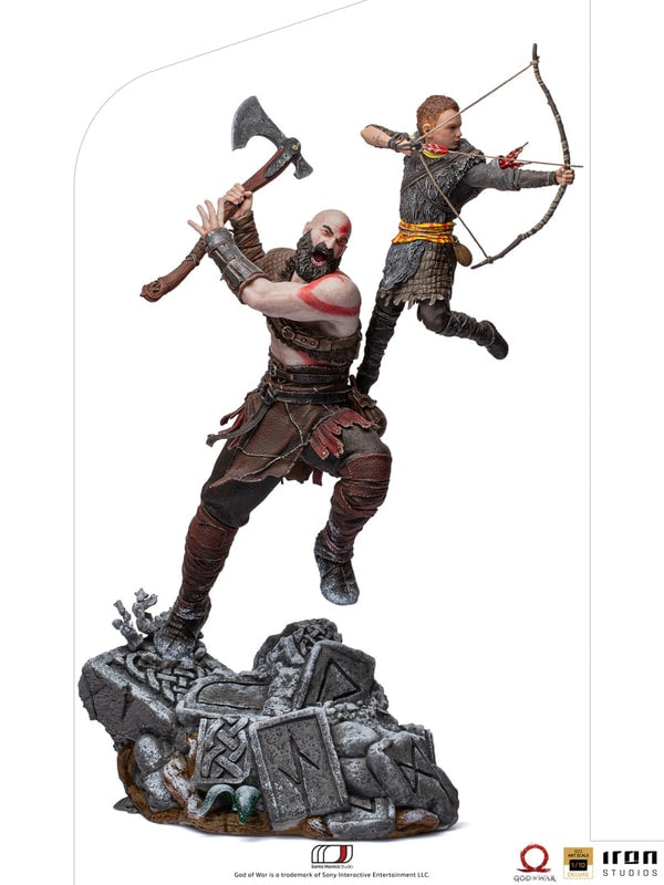 Iron Studios - BDS Arts Scale 1/10 - God of War - Kratos and Atreus Statue 34cm - flash vidéo