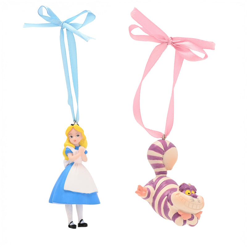 Disney - Lot de 2 Décorations à Suspendre Alice et le Chat du Cheshire