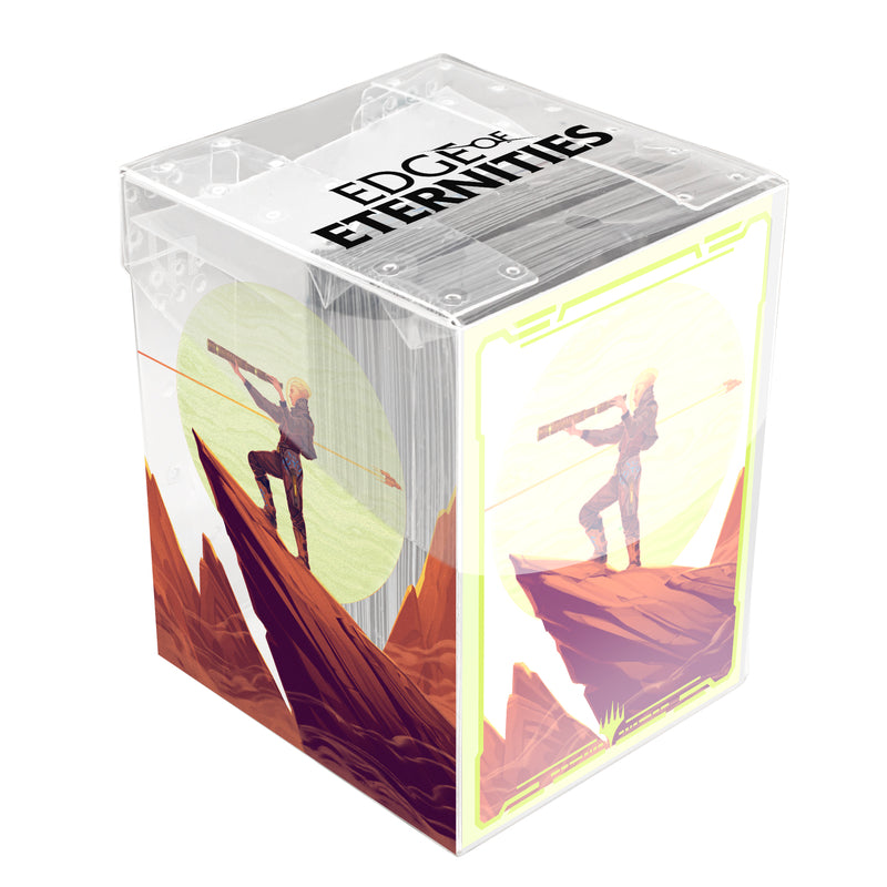 Ultra Pro - Magic: The Gathering - Aux Portes des Éternités - Sachet de 100 protèges cartes standard Sami, capitaine de reconnaissance en boîte transparente (63 x 89 mm)