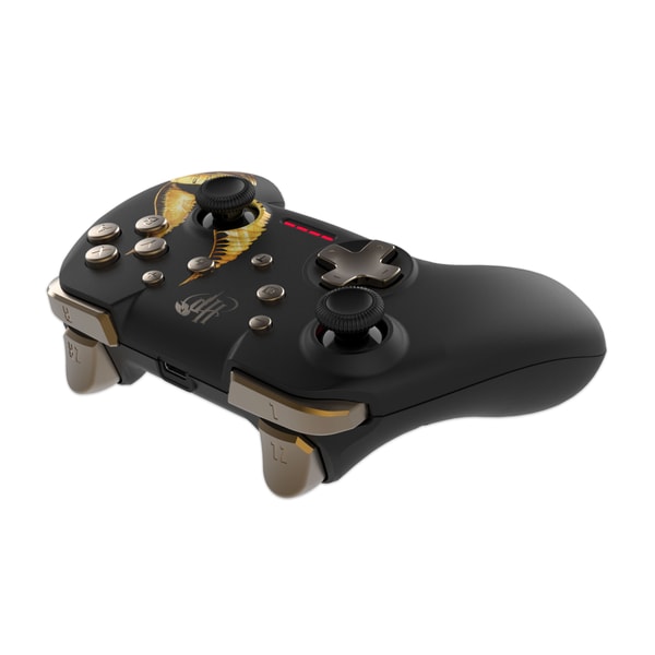 Harry Potter - Manette Sans Fil pour Nintendo Switch - Modèle Vif d'Or - Noire - Câble 1M - flash vidéo