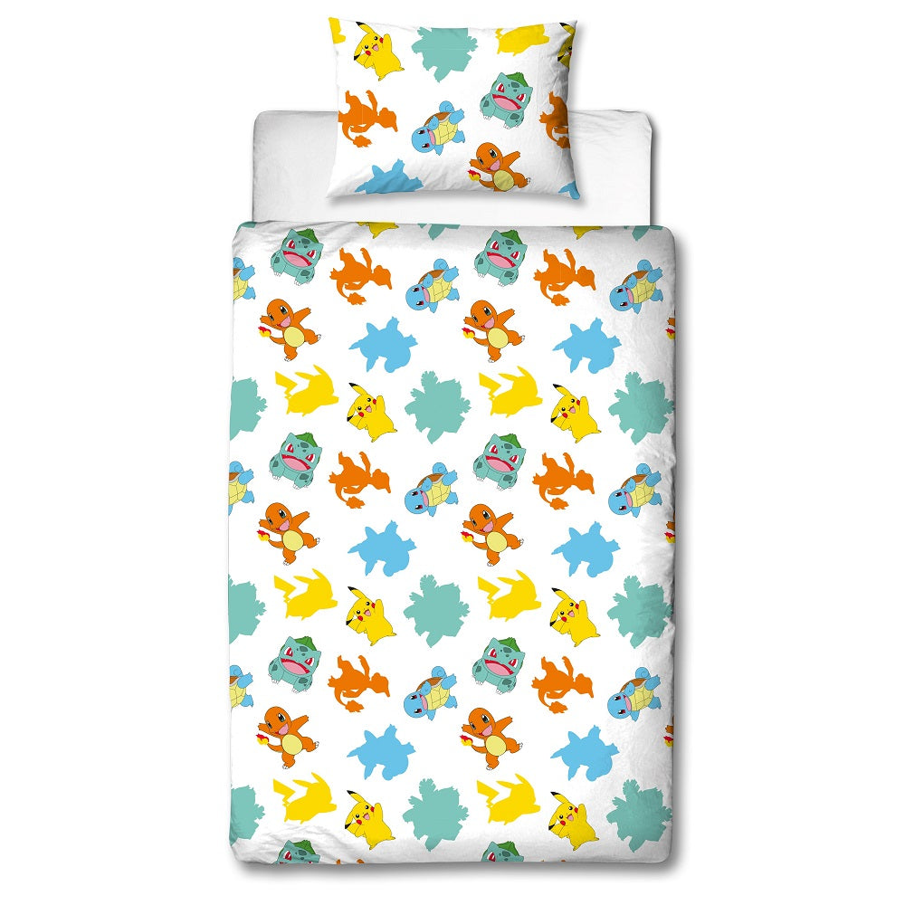 Pokémon - Parure de lit en microfibre Starter Evolution II (140x200cm + 63x63cm) - flash vidéo