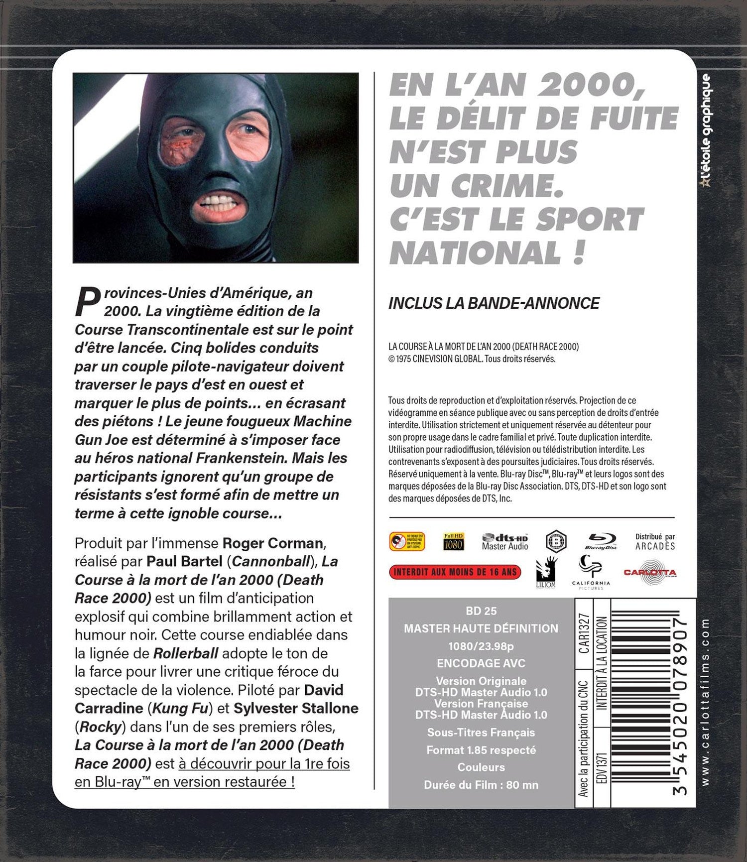La Course à la mort de l'an 2000 (Death Race 2000) [Blu-ray]