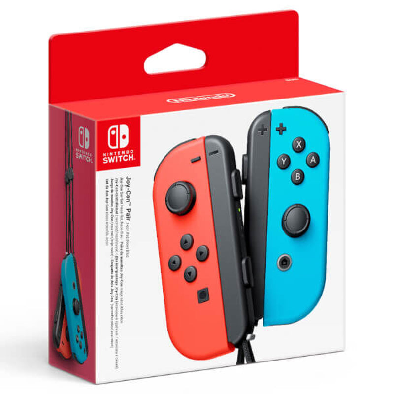 Paire de manettes Joy-Con Rouge Neon/Bleu Neon - Avec des batteries amovibles