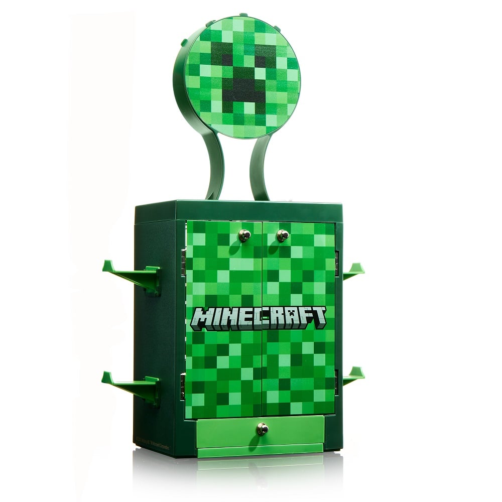 Numskull - Minecraft - Meuble de rangement de jeux inspiré du Creeper pour 4 manettes - 10 jeux - 1 casque - flash vidéo