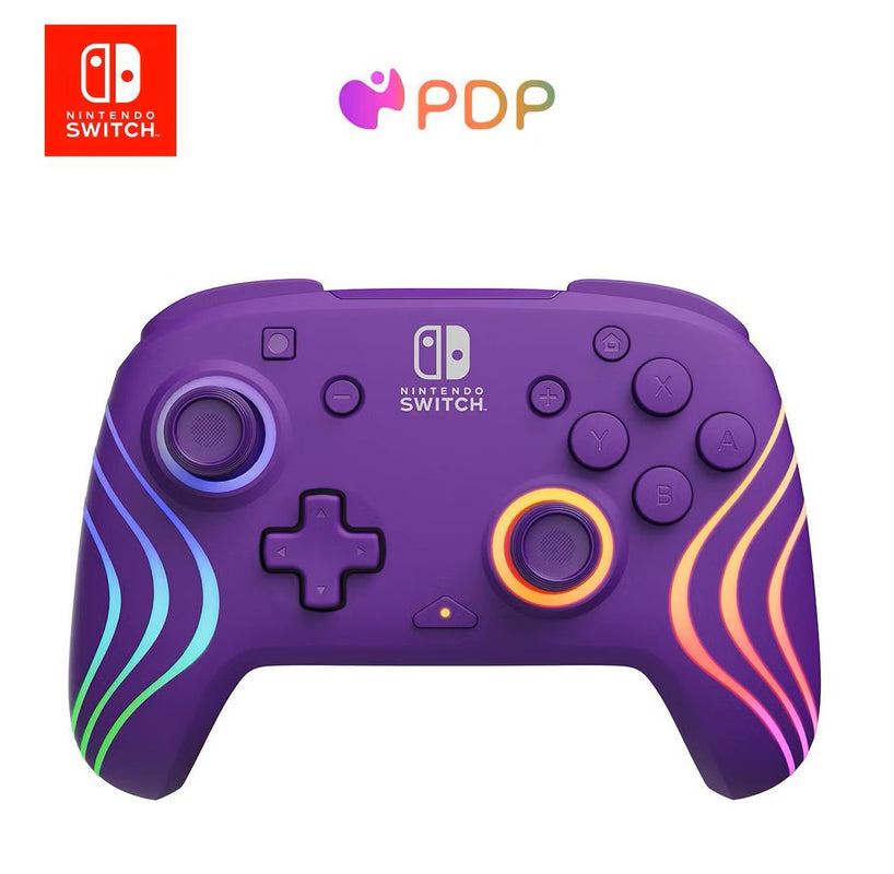 PDP - Manette sans fil Afterglow Wave avec mouvement mauve pour Nintendo Switch, Switch Lite et Switch Modèle OLED