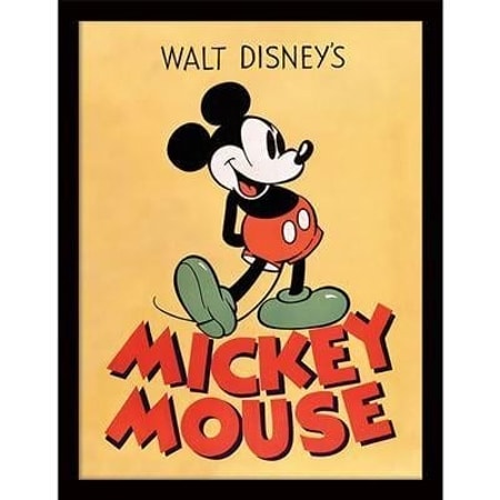 Disney - Mickey Mouse - "Mickey" Impression Encadrée 30x40cm - flash vidéo