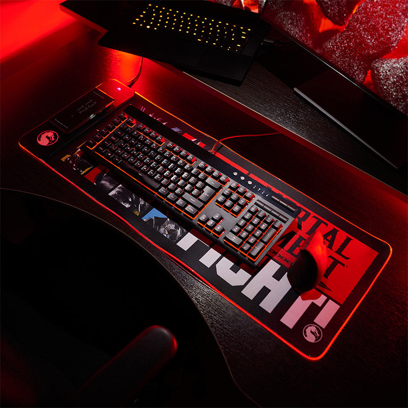 Numskull - Mortal Kombat - Tapis de souris de jeu XXL et chargeur sans fil