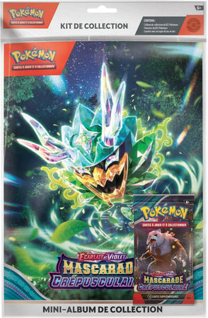 Pokémon JCC - Écarlate et Violet - Kit de Collection Portfolio avec booster Mascarade Crépusculaire (Blister) - flash vidéo