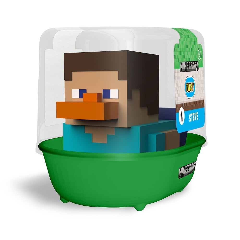 Numskull - TUBBZ Canard de bain - Minecraft - Steve (Première Édition) - 9cm - flash vidéo
