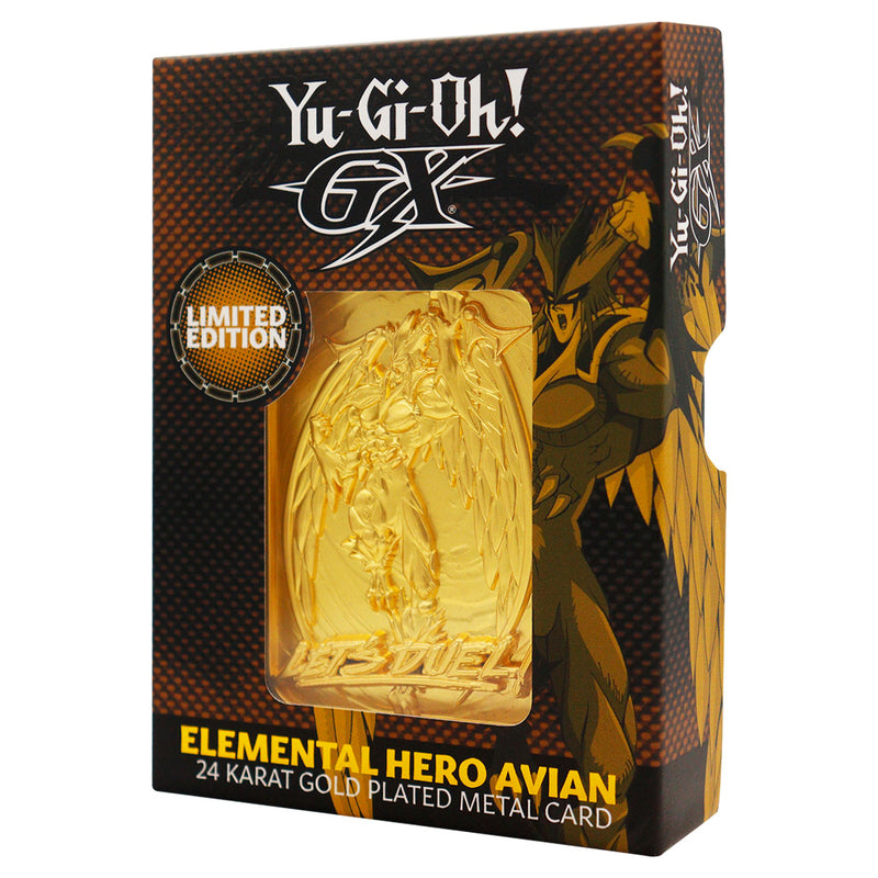 Yu-Gi-Oh! GX - Lingot Plaqué Or 24 Carats "Avian, Héros Elémentaire" en Édition Limitée