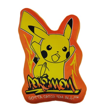Pokémon - Coussin Premium en Velboa en forme de Pikachu 40cm - flash vidéo
