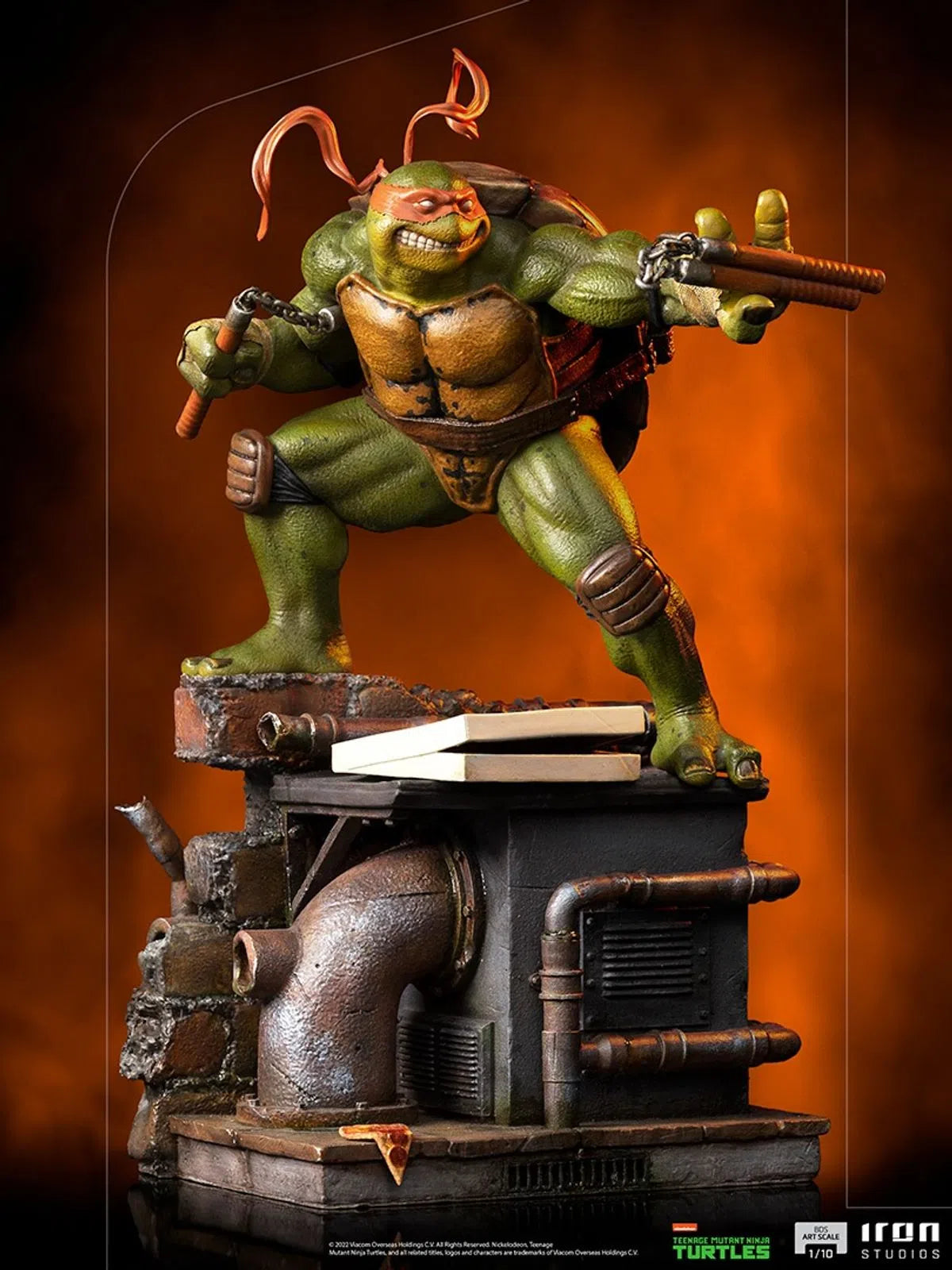 Iron Studios - BDS Arts Scale 1/10 - Teenage Mutant Ninja Turtles - Michelangelo Statue 26cm - flash vidéo